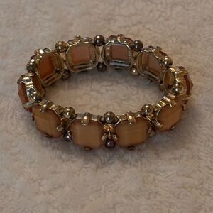 Elegant Antiqued Gold and Brown Bracelet
